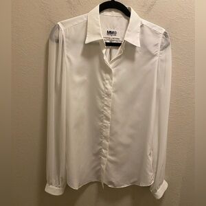 MM6 Maison Martin Margiela White Button Front Size 44 (US Size 8)